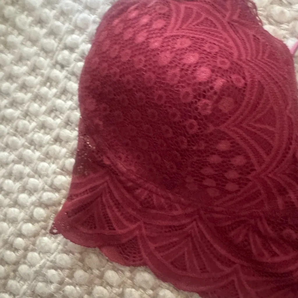 Auden Lace Bralette in Deep Red Size XL - Image 3