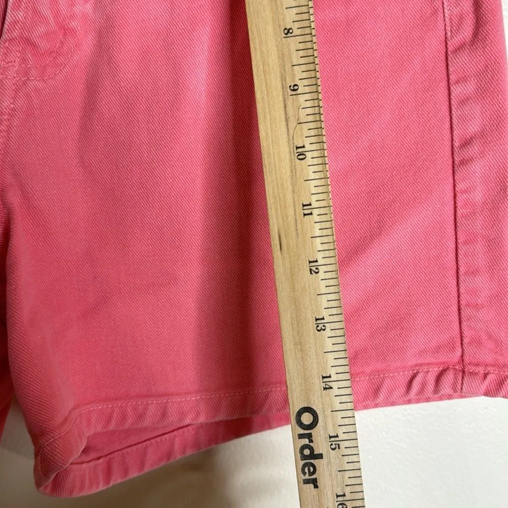 Vintage 90s bongo light pink denim jean shorts big logo on back size 5 - Image 6