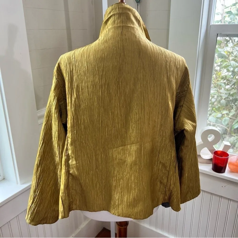 Reversible Jacket Crushed Silk ? Vintage Magic L/XL Green Size L - Image 5