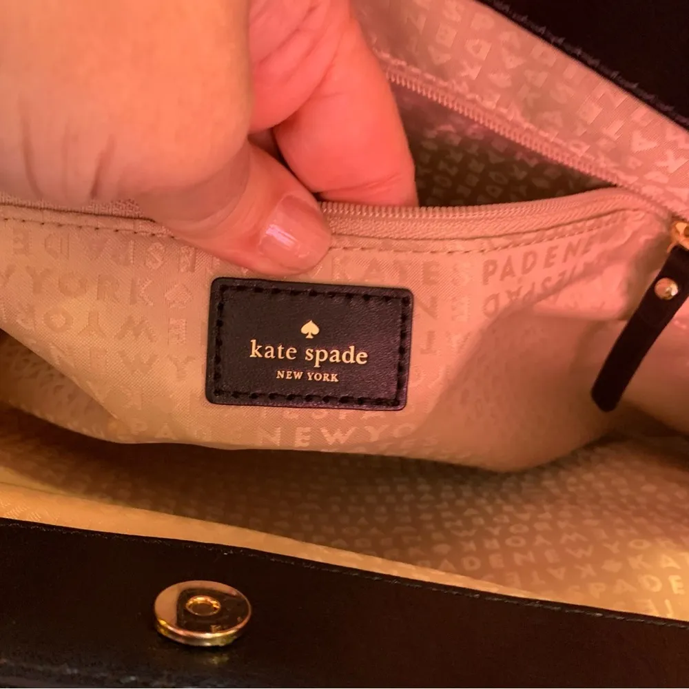 Kate Spade Black Polka Dots Medium Shoulder Bag Tote Purse - Image 6