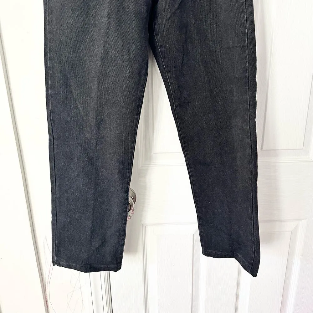 Armani Jeans Vtg Eco Stone Button Fly Black Wash Stiff High Rise Denim Jeans 30 - Image 3