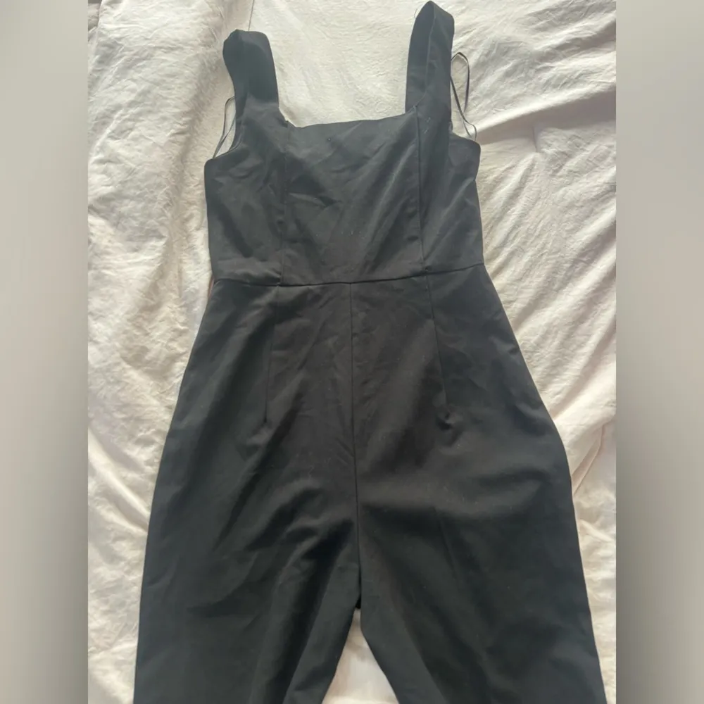 Zara Black Flared Jumpsuit Retro Style Preloved medium - Image 3
