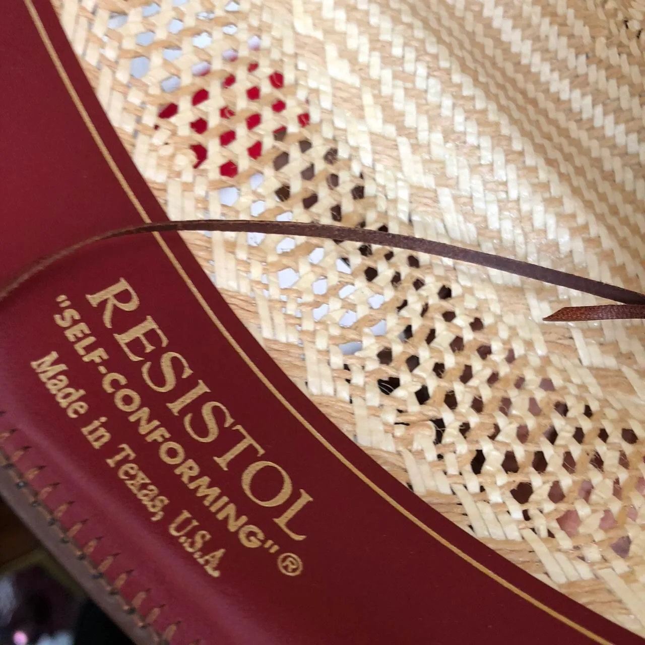 Resistol Self Conforming Tan beige cream straw Western cowboy long oval hat - Image 5