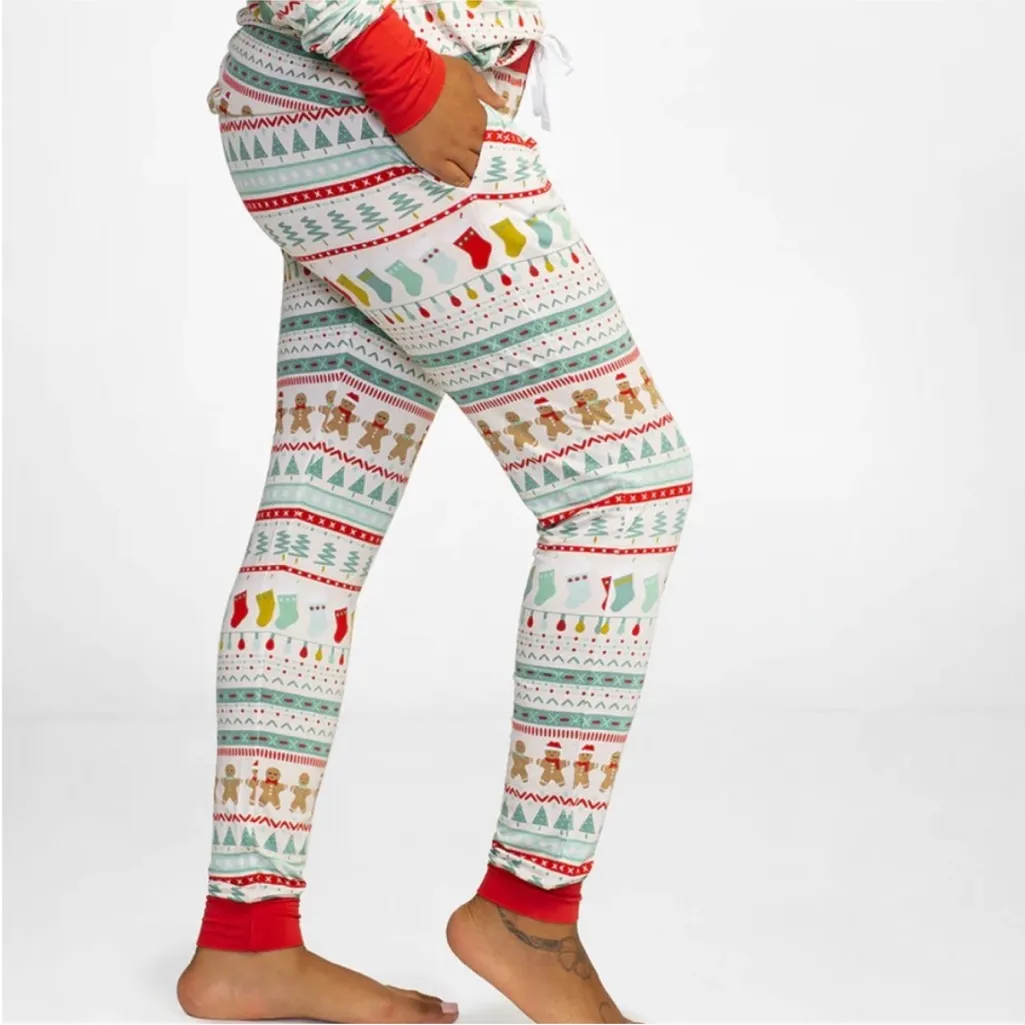 Little Sleepies Fair Isle Holiday Christmas Ladies Pajama Pants Medium Red - Image 3