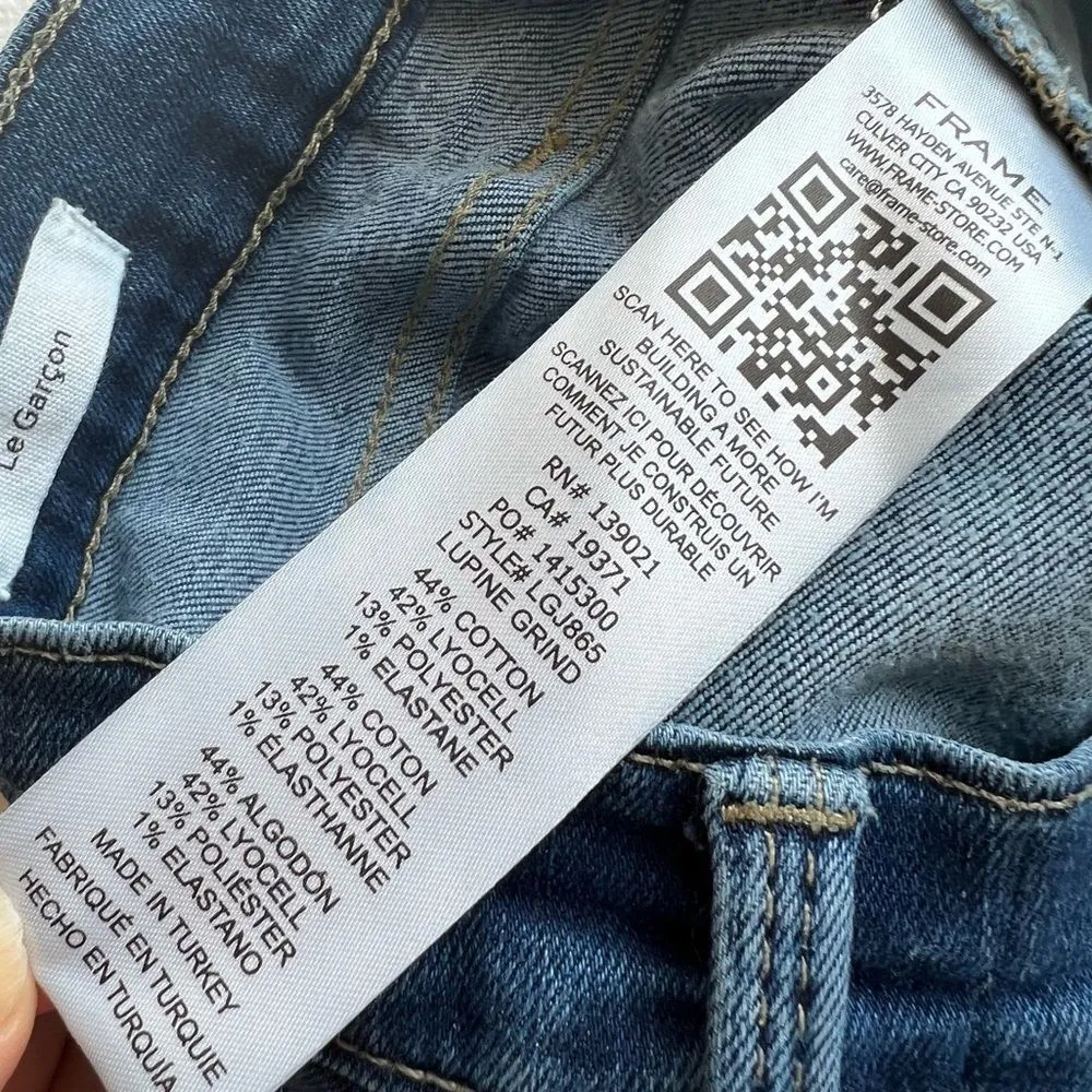 Frame Le Garçon Mid Rise Boyfriend Jean Lupine Grind - Image 7