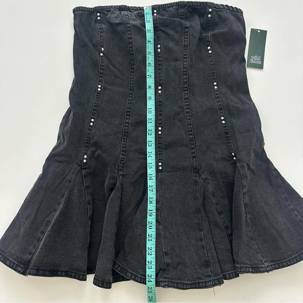 Wild Fable Women's Denim Pleated Mini a-Line Dress  Size M - Image 7