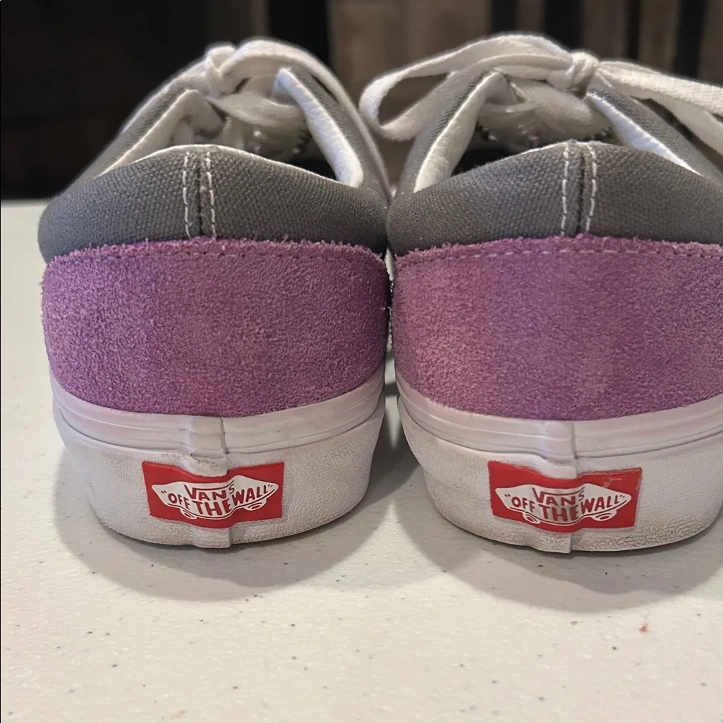 Vans Lavender/Grey and White Canvas Shoes - Image 4