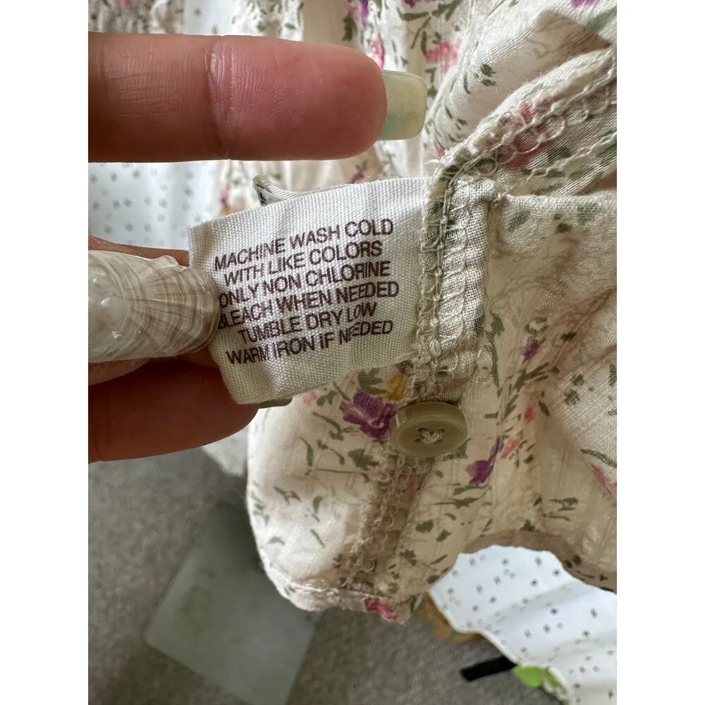 Mudd Y2K 100% Cotton Ditsy Floral Long Sleeve Button Up Western Shirt XS - Image 6