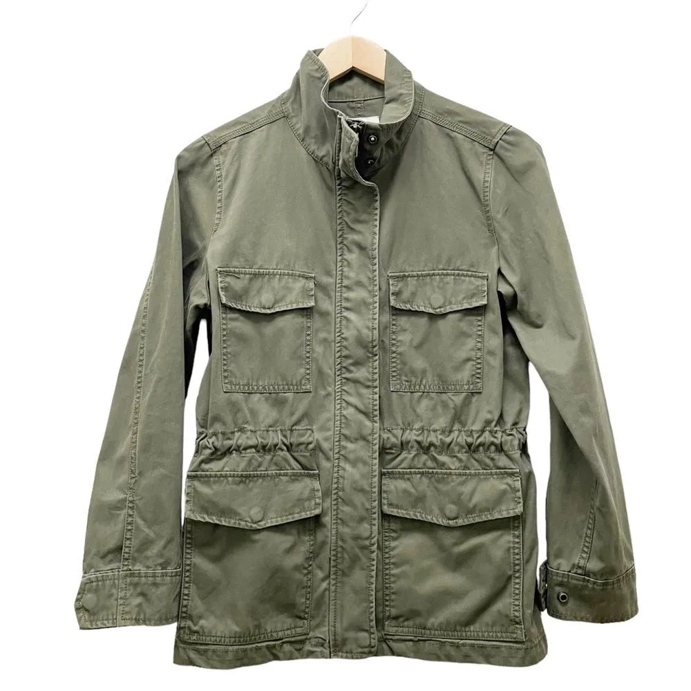 Madewell Army Green Zip-Up Surplus Field Jacket Fall Utility Coat Womens Size XS - Image 15