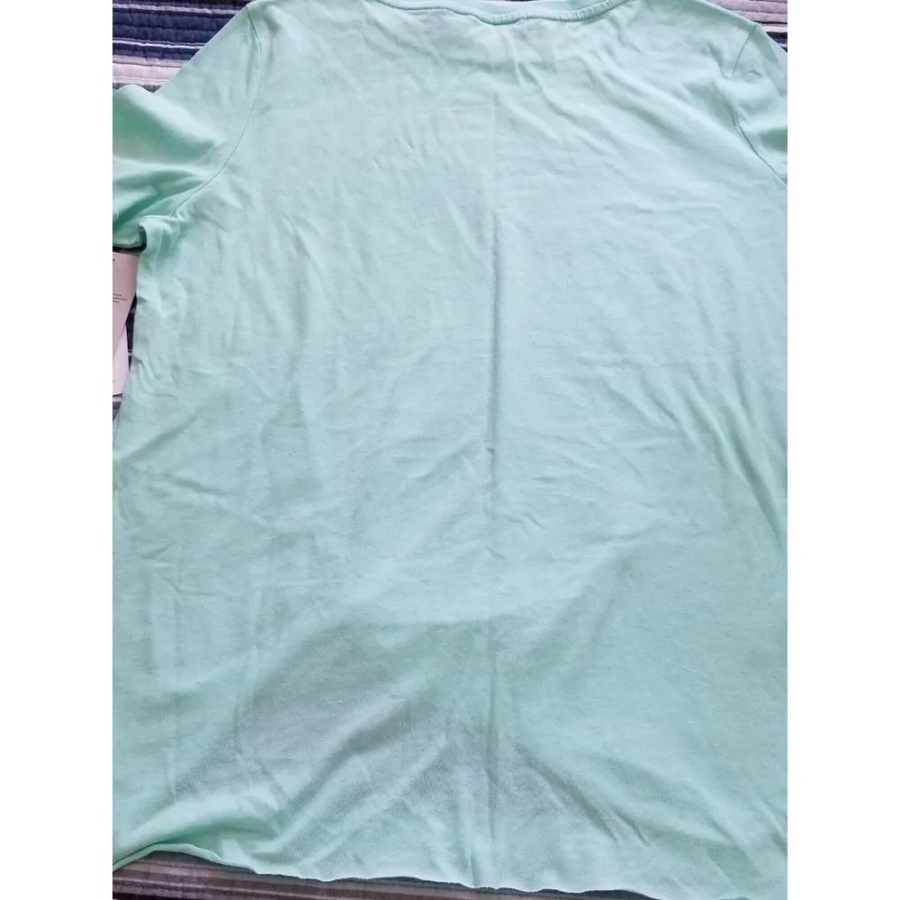 Zella Womens Twist T-Shirt Short Sleeve Crew Neck Active Green Statue Size (M) - Image 6