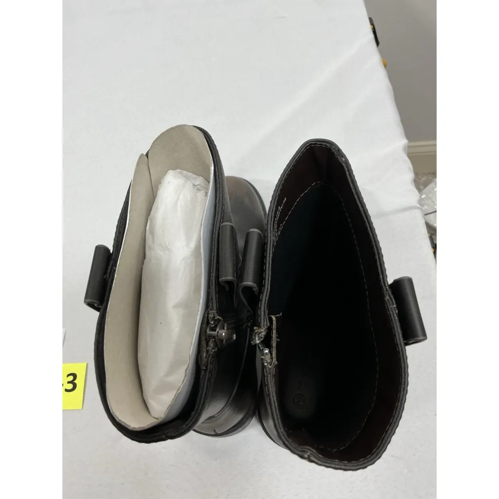 Womans Pb3 NWOT The Drop Midcalf Boots 8 Brown Side Zip Heel Buckle Accent - Image 6