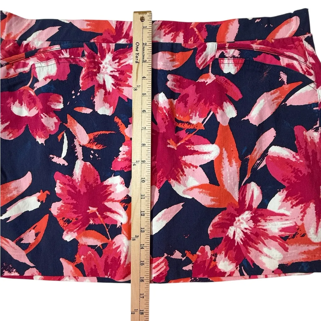 Zoe + Phoebe Tropical Print Bright & Bold Floral Print Skorts Tennis Size PXL Pink - Image 9