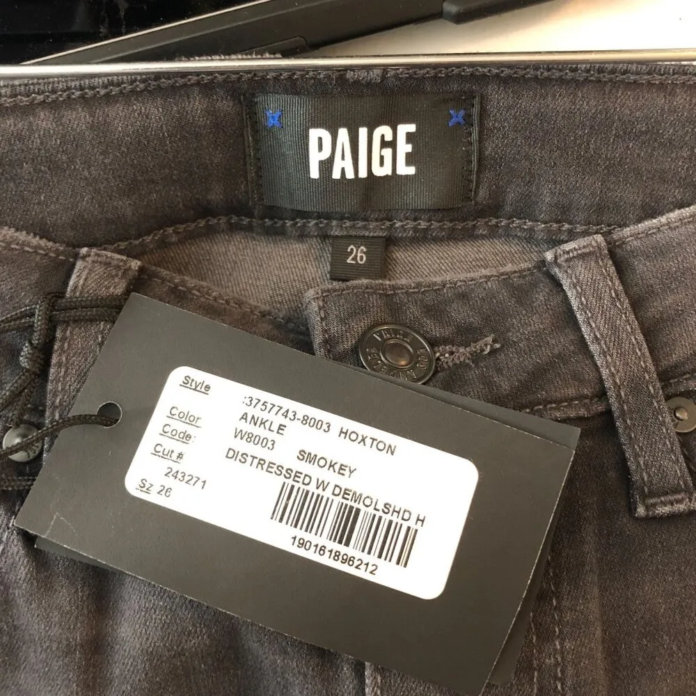 Paige Womens Hoxton Ankle High Rise Skinny Jeans Smokey Gray 26 - Image 5