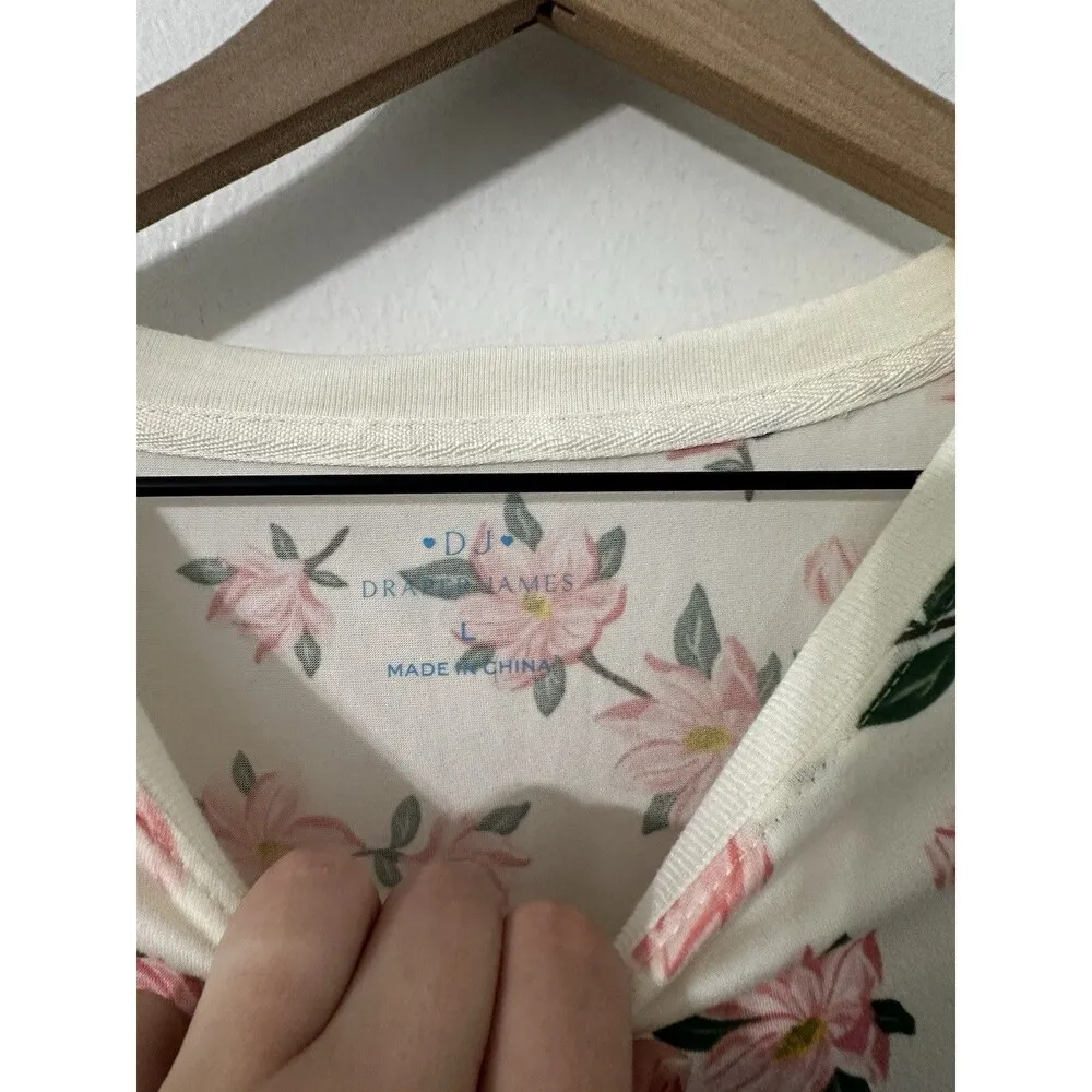 Draper James Shirt Women Large Off White Natalie Sweatshirt in Magnolia Prairie - Image 3