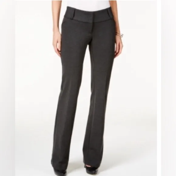 Alfani Size 10 Short Women’s Gray Straight Leg Wear To Work Pants Trouse… - Image 3