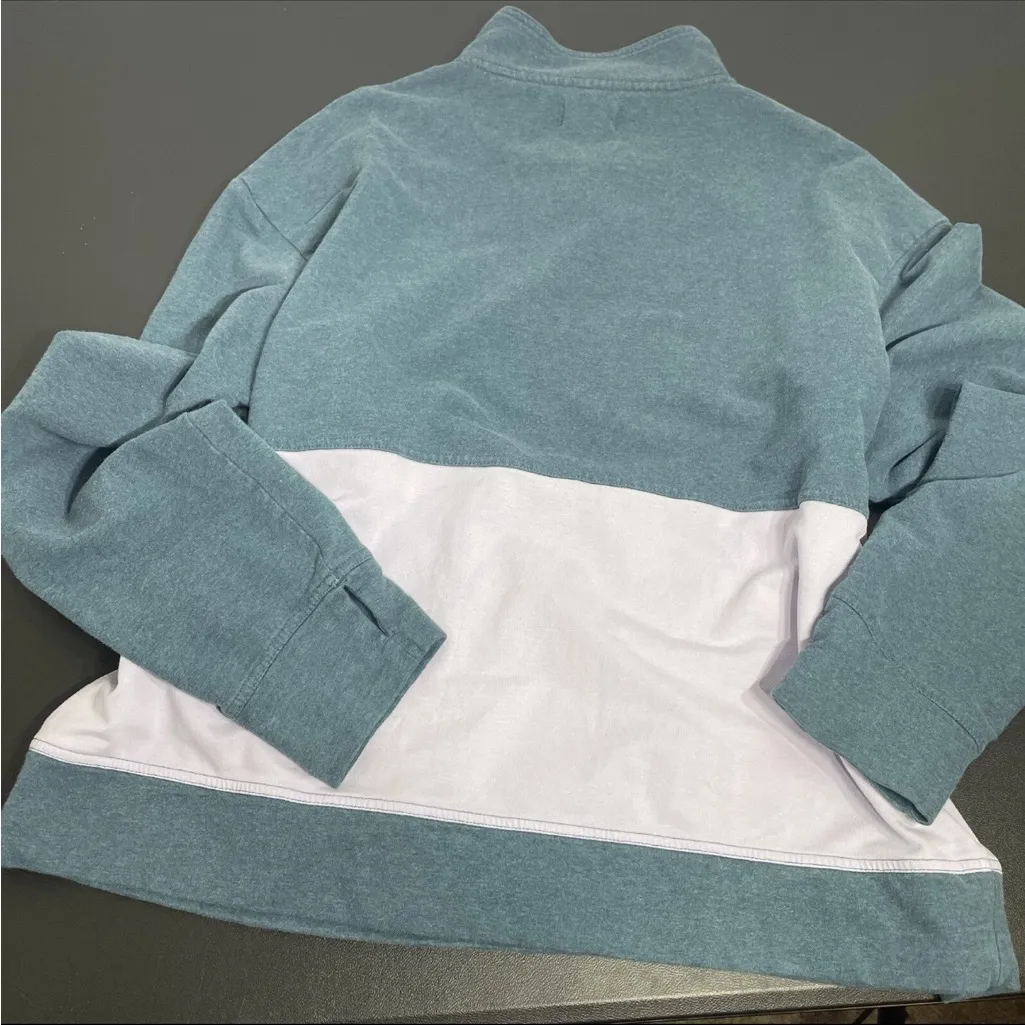 Pact Women's Organic Cotton 1/4 Zip Sweatshirt Jacket Mock Neck Green Purple XL - Image 9