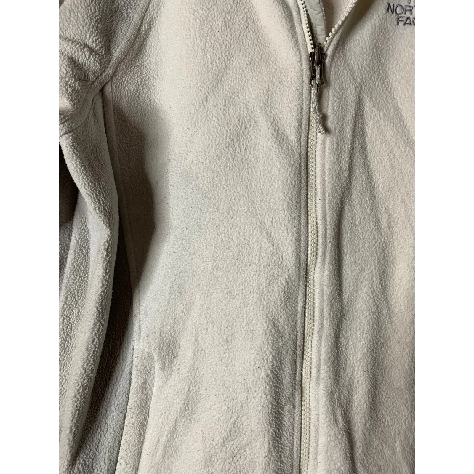 The North Face Fleece Jacket Women's grey White Zip Up Outdoor Casual - Image 2
