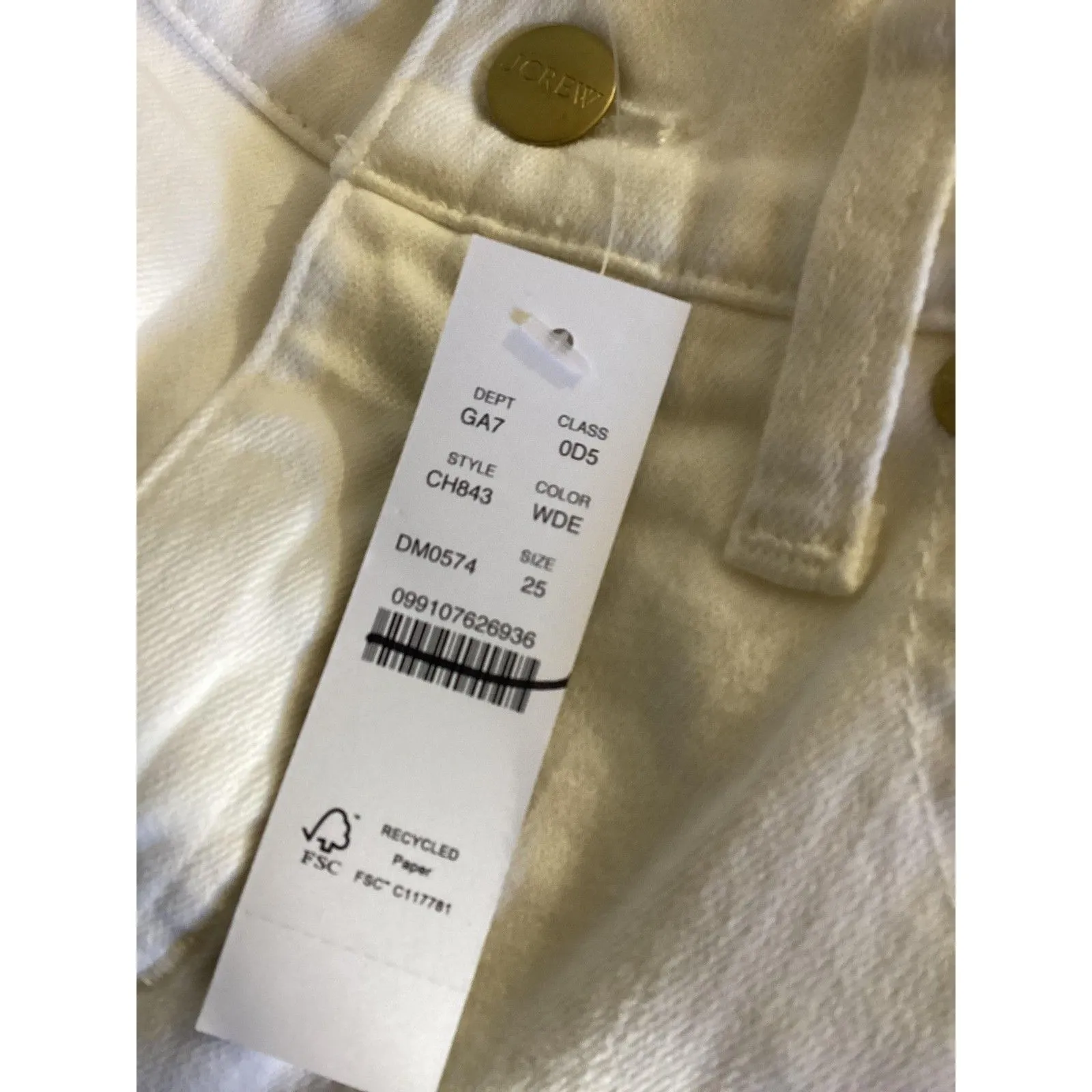 J Crew Jeans Womens 25 White 96 Low Rise Slim Wide Leg Denim Reimagined Pants - Image 6