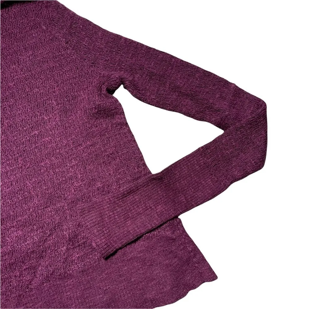 Free People Purple Long Sleeve Linen Blend Turtleneck XS - Image 7