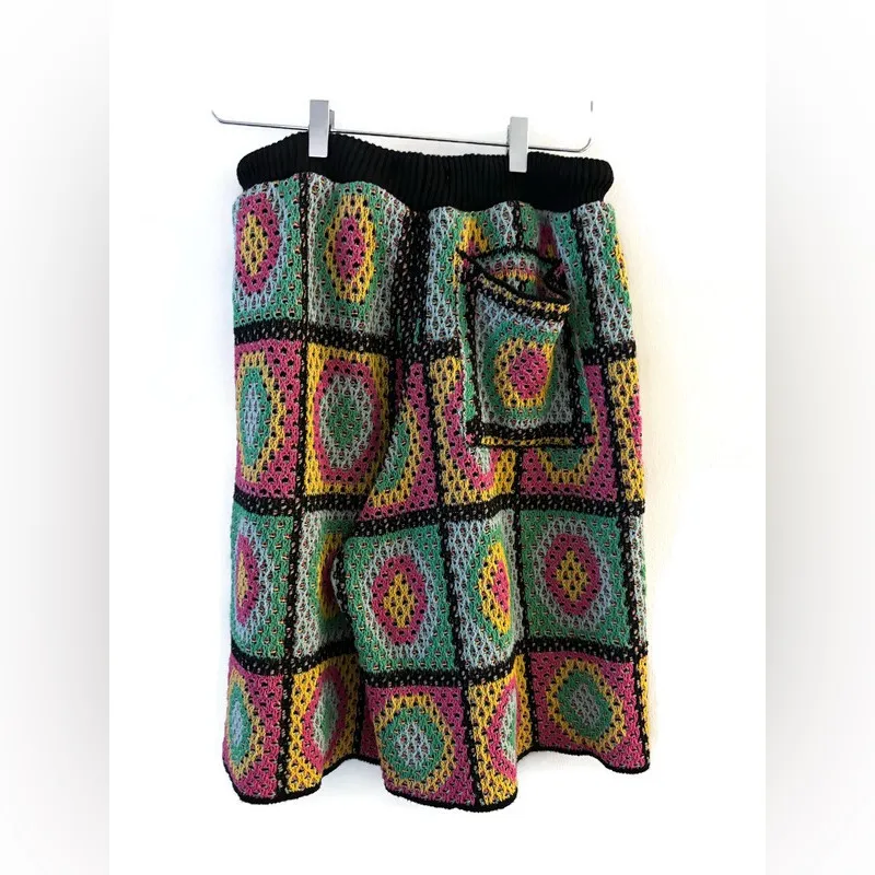 Zara Multicolor Crochet Shorts Size Medium - Image 2