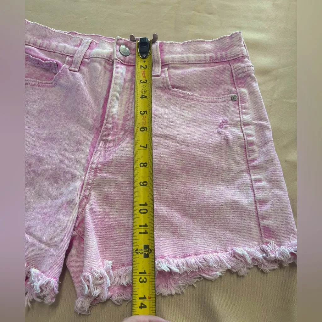 Celebrity‎ Pink Denim Shorts - Pink Distressed Sz 5/27 - Image 6