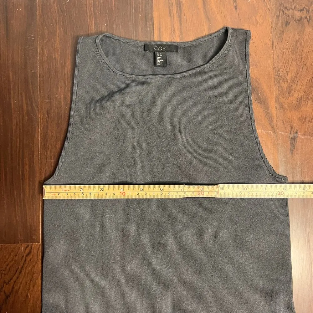 COS RIBBED MIDI TUBE GRAY DRESS Size S - Image 6
