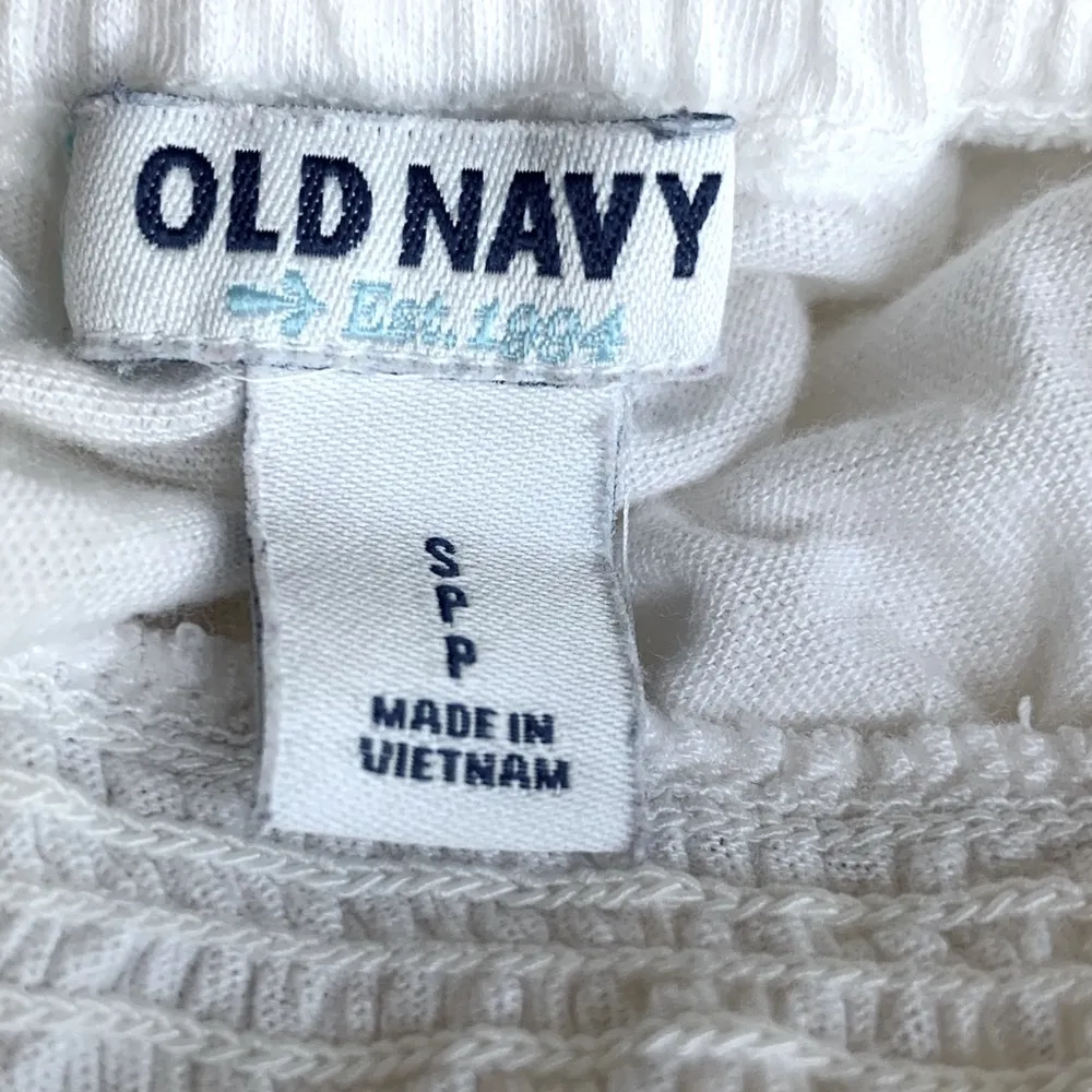 Old Navy Off White Smocked Sea Salt Tank Retro Embroidered Womens Small Cotton - Image 7