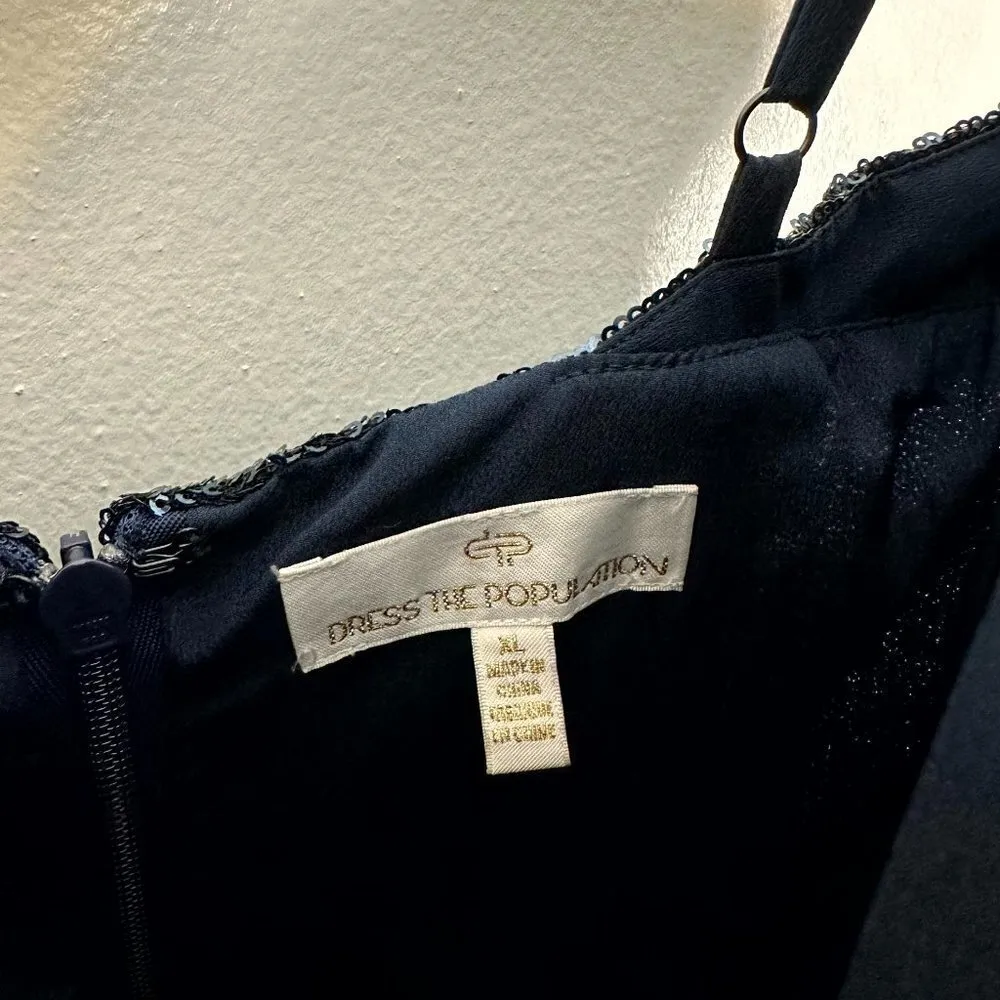 DRESS THE POPULATION Alejandra Sequin Mermaid Gown in Night Sky Size X-Large - Image 6