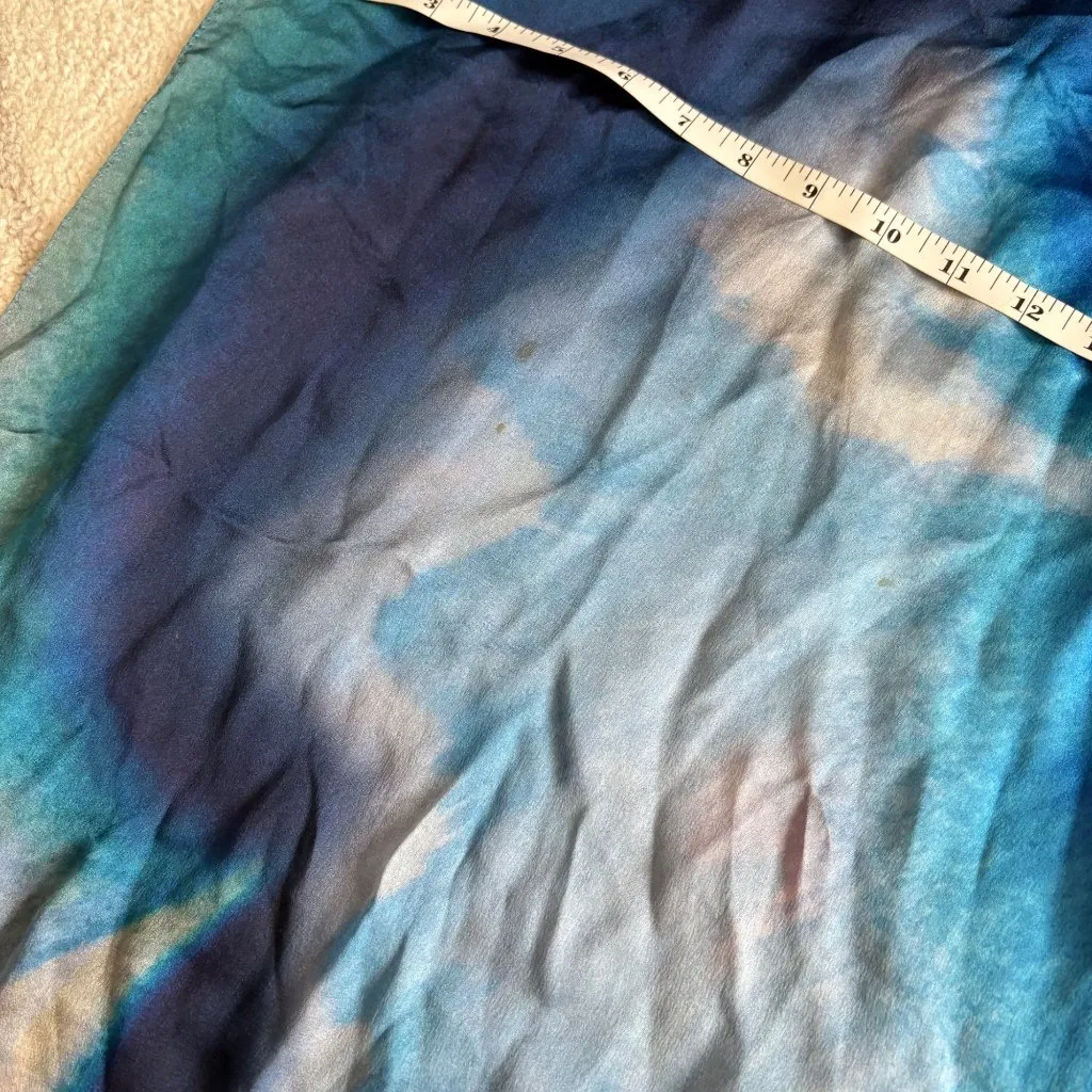 Vintage Jaeger 100% Silk Scarf Abstract Watercolor Print Luxury Designer Wrap - Image 9