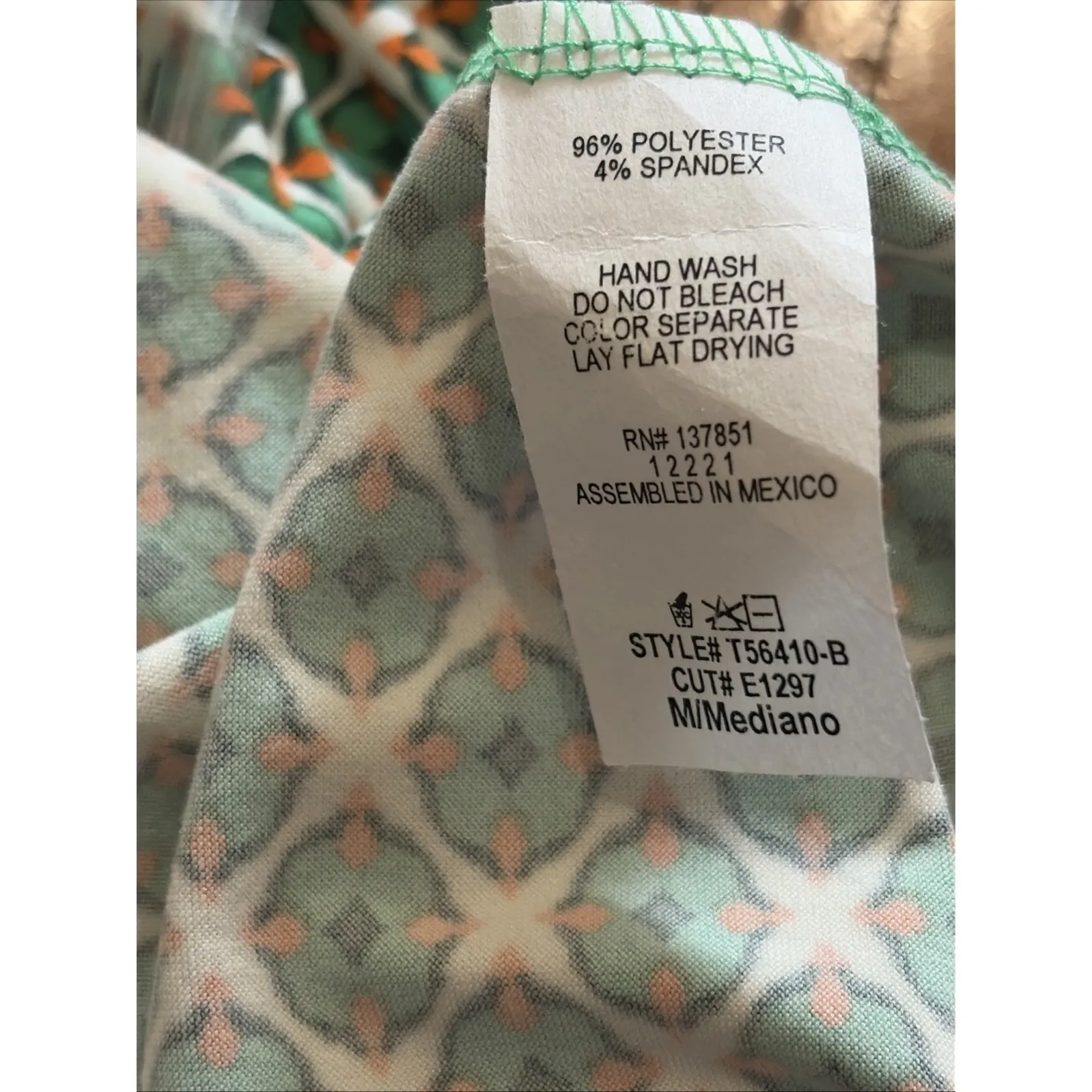 Vintage 90s Y2K Green Orange Geometric  Halter Top Tie Back Body Suit‎  NWT - Image 10