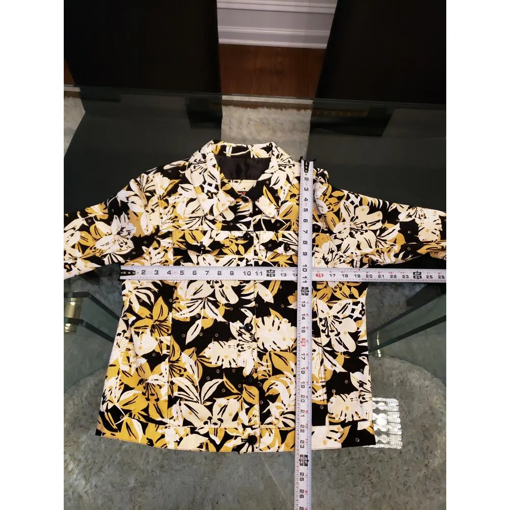 Redd Jeans Women's Blazer Funky Fun Jacket 8 Floral Sequin Button Up Stretch Black - Image 10