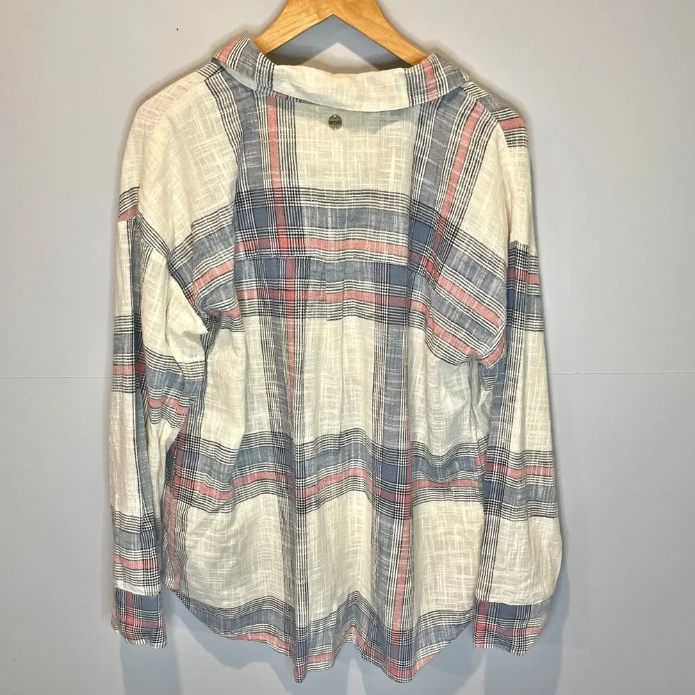 Rip Curl Plaid Textured Cotton Popover - size Small - Image 4