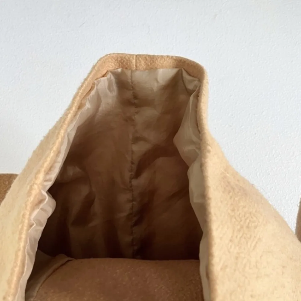 Zara Double Breasted Peacoat Classic Wool Blend Winter Coat in Camel - Image 7