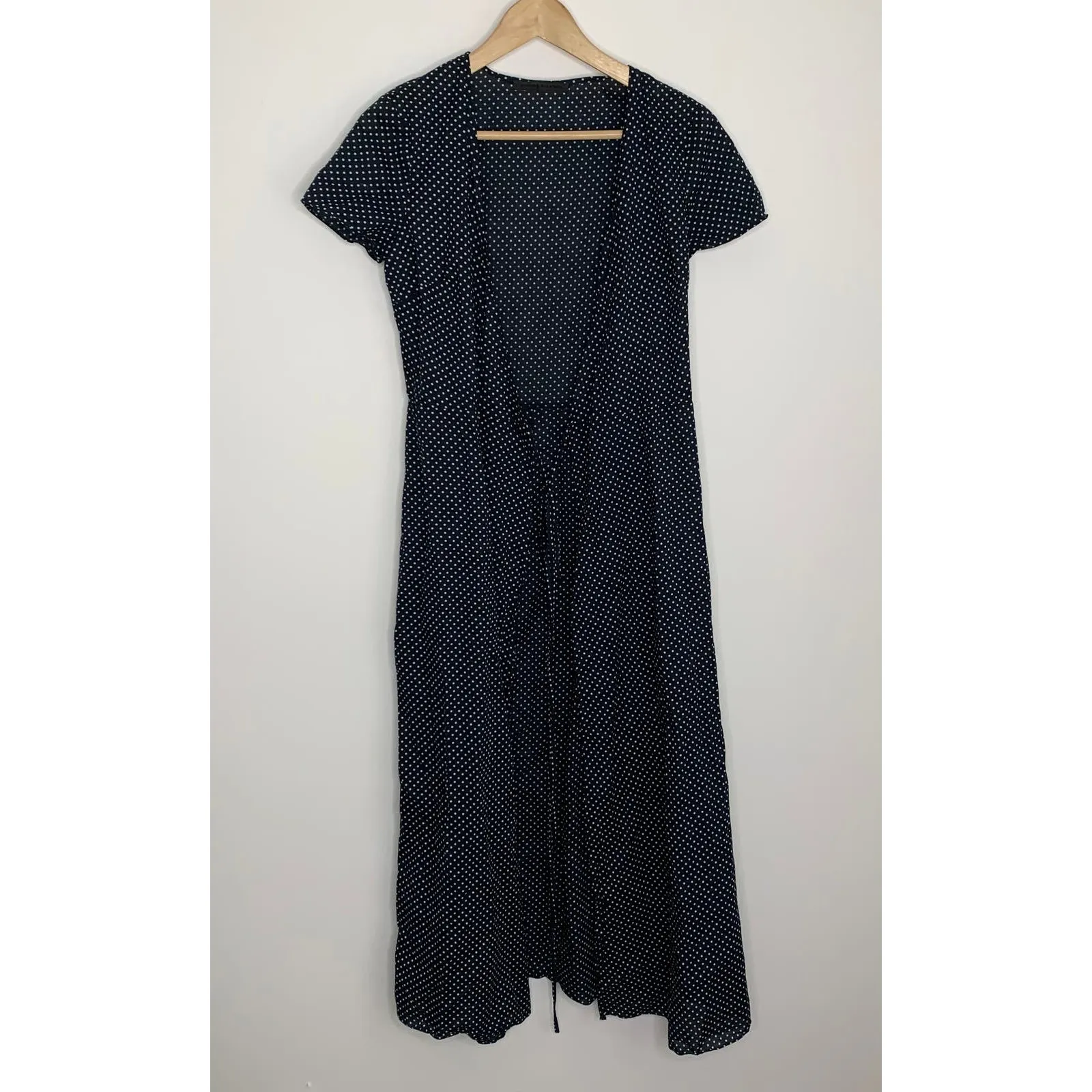 Jenni Kayne Polka Dot Wrap Dress Navy Womens XS - Image 4