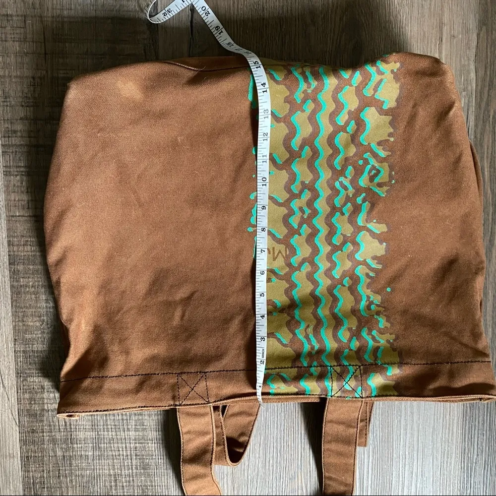 Vintage Y2K Marc Jacobs Brown & Green Canvas Tote Bag - Image 7