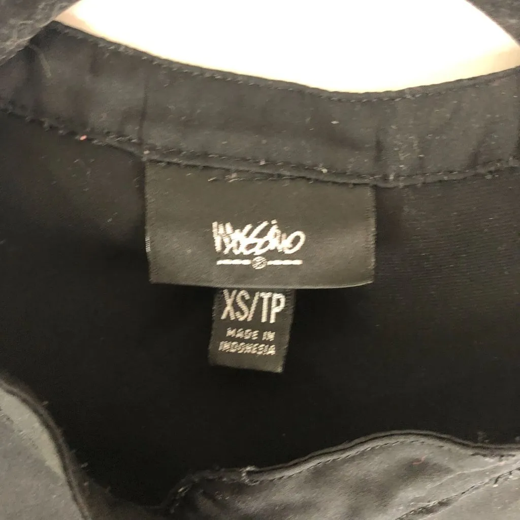 Mossimo Womens Tunic Top High Neck Long Sleeve 1/4 Zip Black XS - Image 4