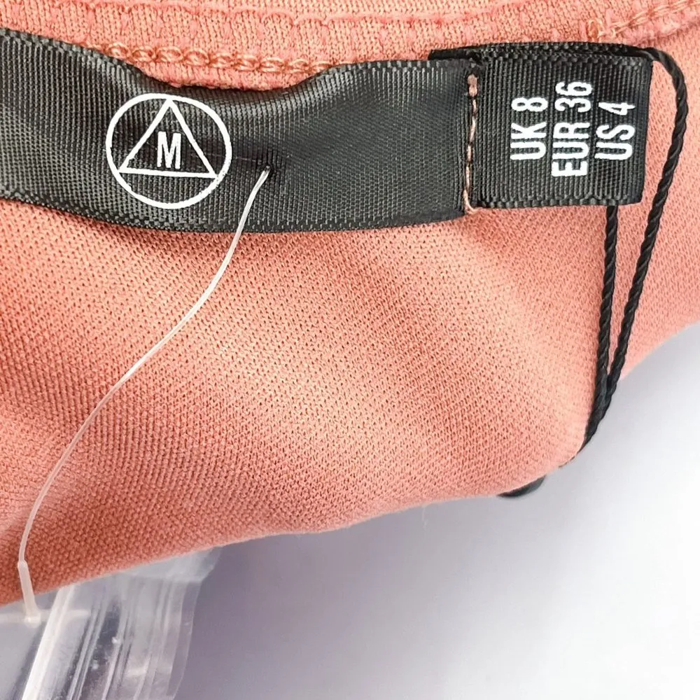 Missguided Keyhole Chest Cutout Sleeveless Halter Midi Dress Side Slit Pink - Image 8