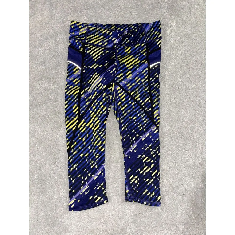 Athleta Leggings‎ Women's Size Small Blue Yellow Athleisure Gym Modern Bright - Image 2
