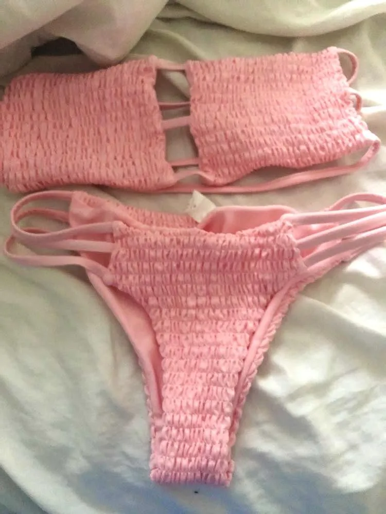 Romwe Pink strapless bikini  - Image 2