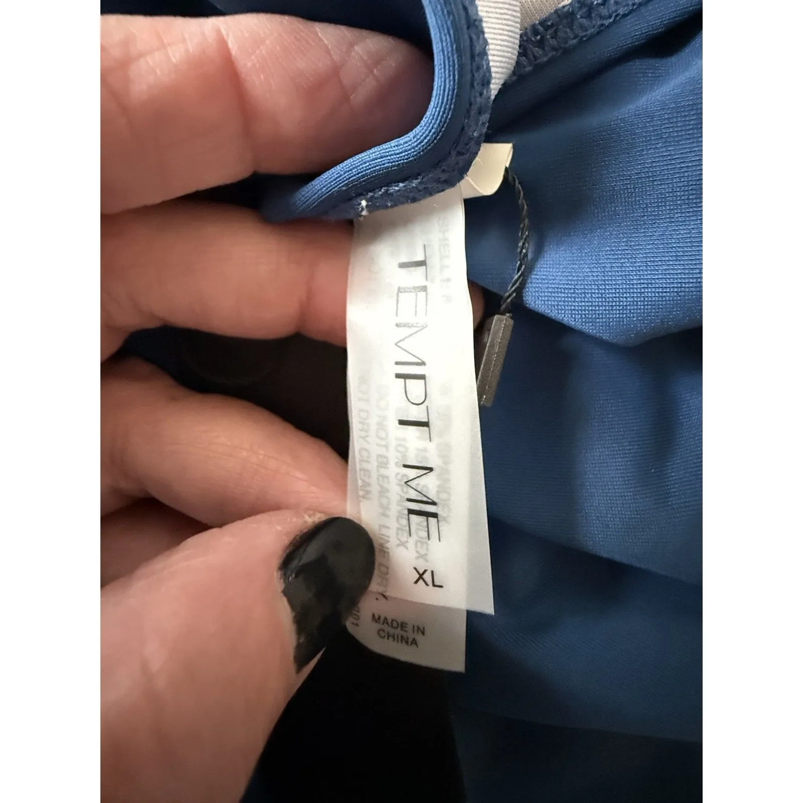 Tempt Me Tie Knot Cutout One Piece Swimsuit Size XL Blue - Image 5