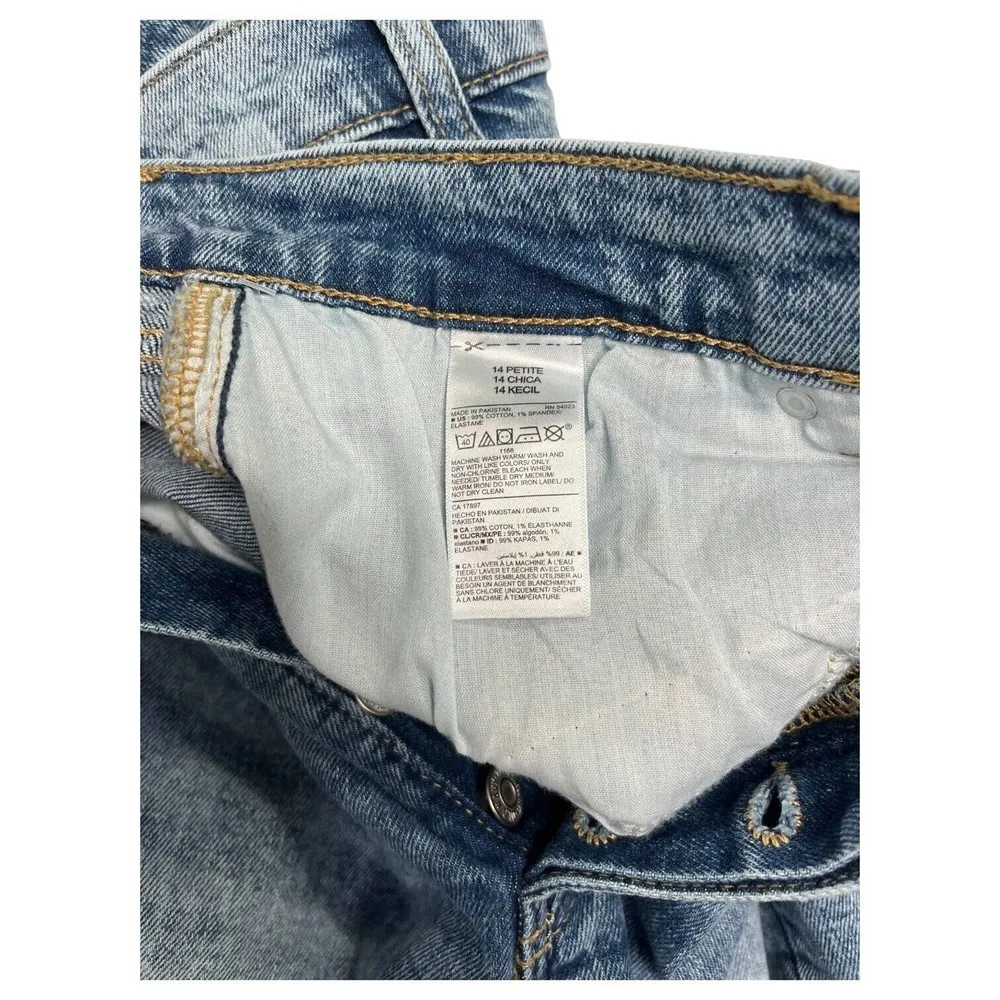 Old Navy Jeans Womens 14 Curvy High Waist Button Fly Sky Hi Straight Ripped Blue - Image 11