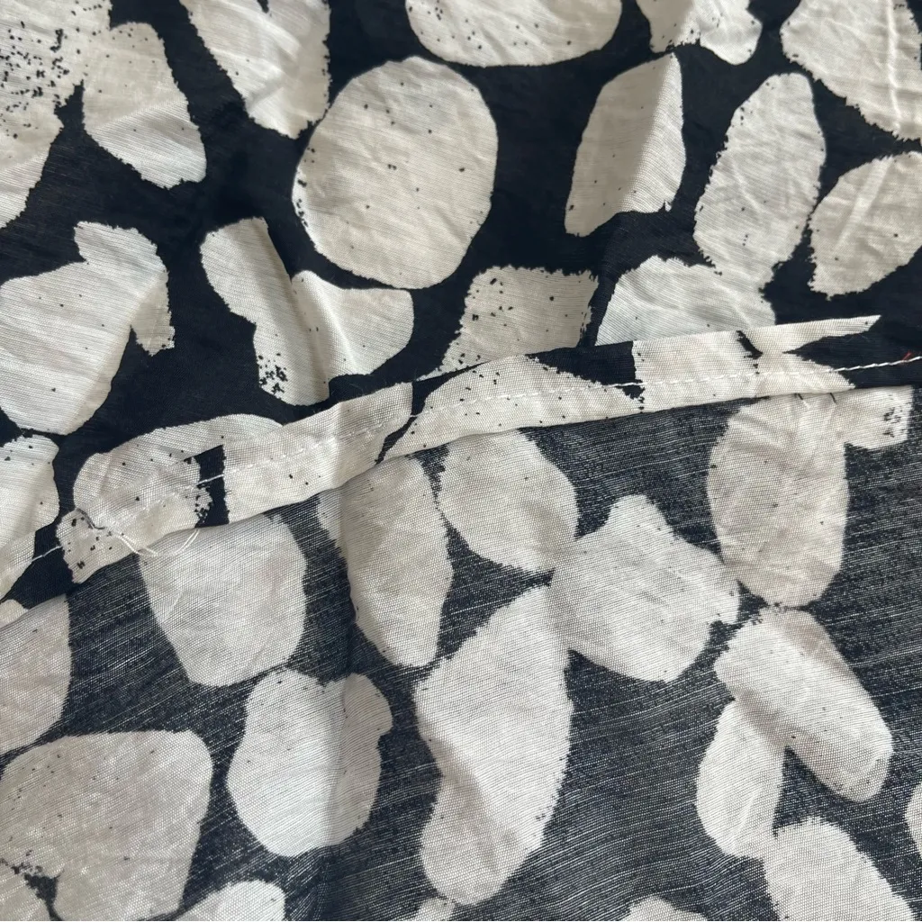 Mango Black And White Floral Print Halterneck Swing Lightweight Dress Size 10 - Image 13