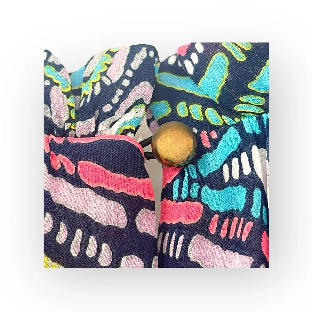 new Alice & Trixie ᪣ Kyra Print Silk Cold Shoulder Dress ᪣ Vibrant Gem Print ᪣ S - Image 13