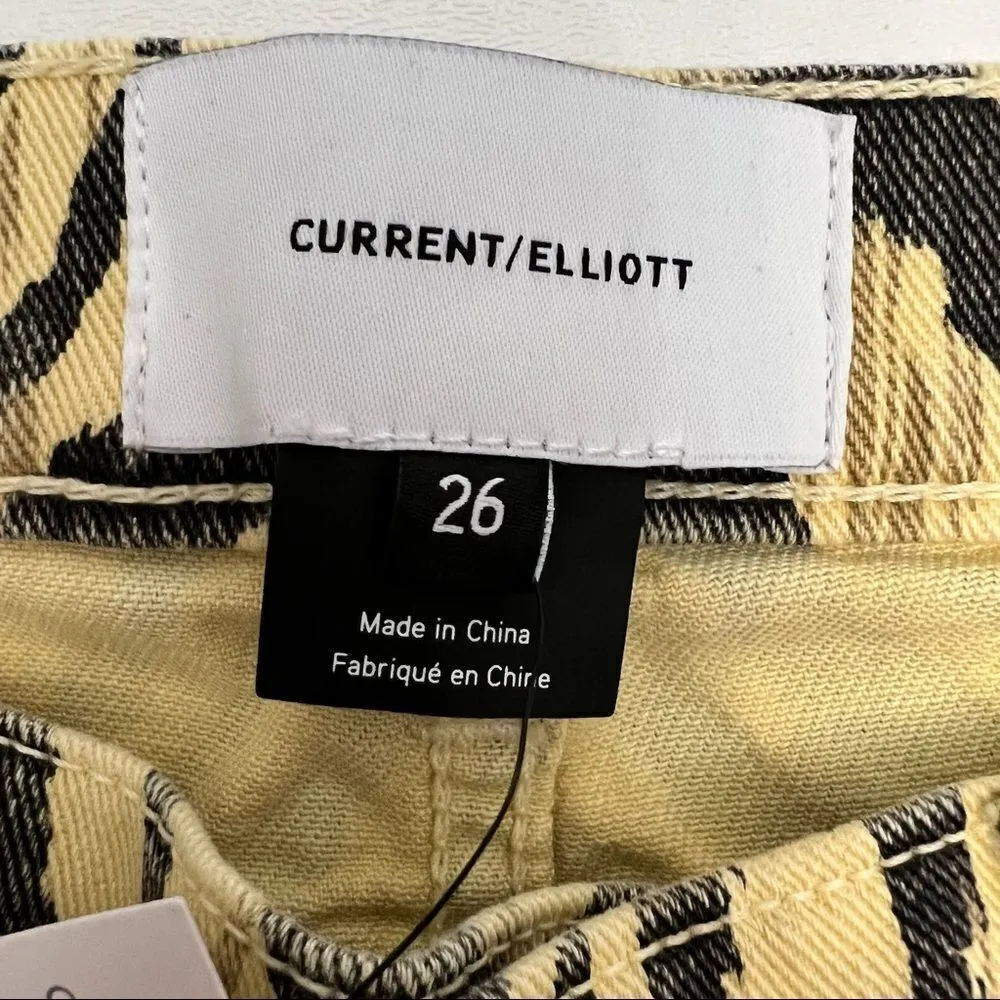 Current/Elliott The Ruby Crop Ankle Jeans in Natural Zebra - Image 3