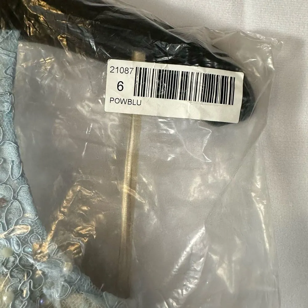 La Femme Two Piece Blue Lace Mermaid Skirt & Halter Long Prom Dress Gown 6 NWT - Image 9