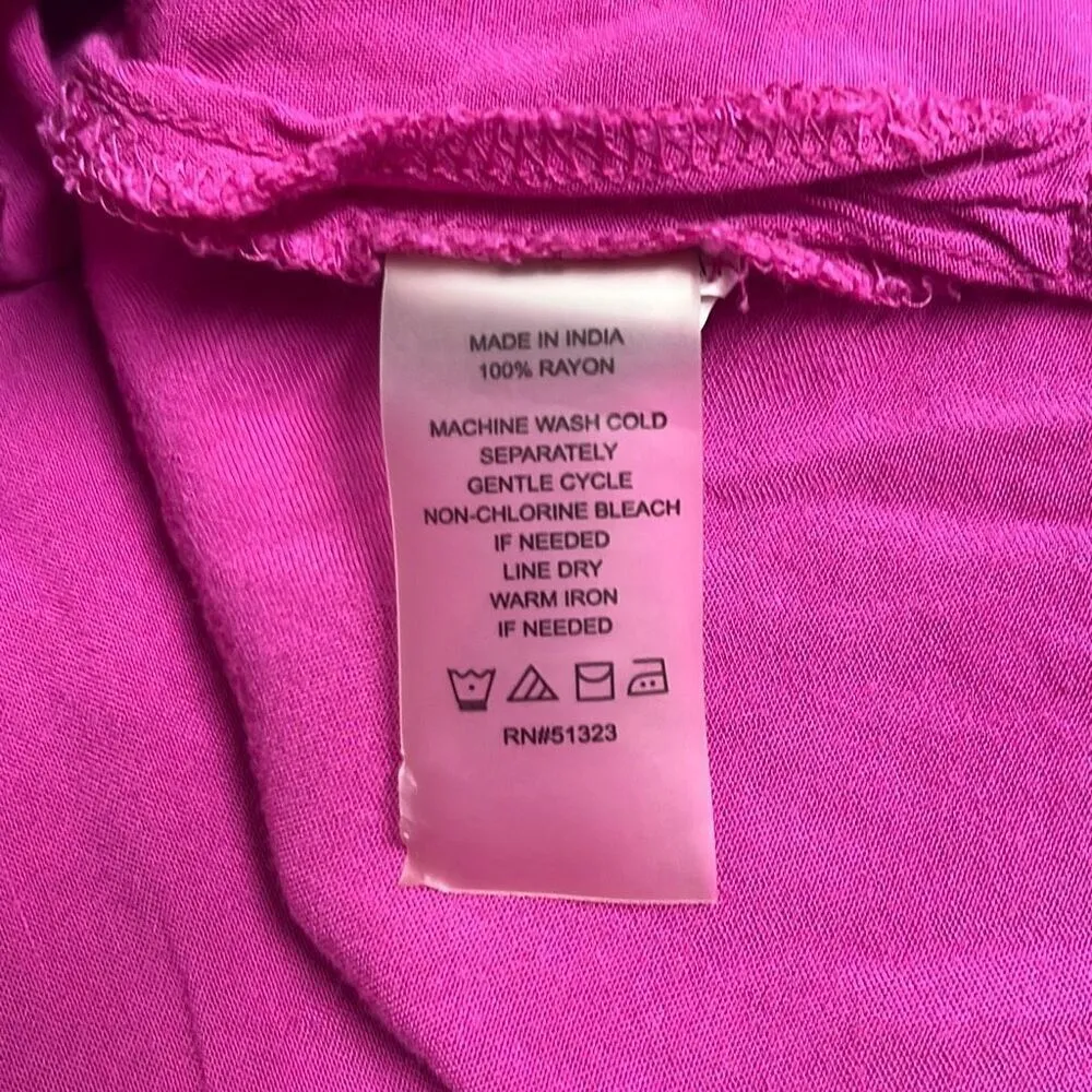 Vince Camuto 1X Plus Hot Pink Sheath Midi Dress Side Slits Summer Beach Resort - Image 11