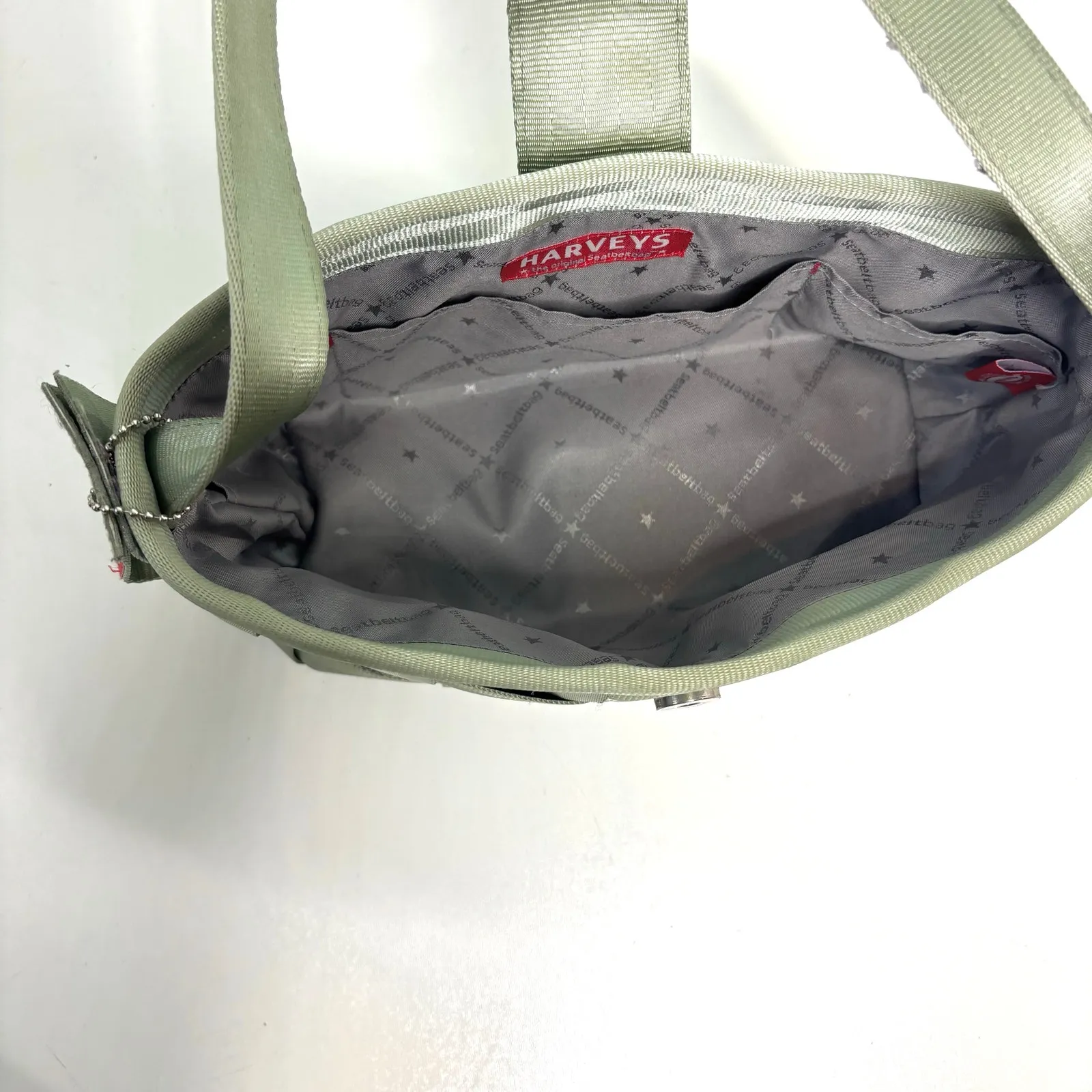 Harvey’s Seatbelt Green Woven Baguette Shoulder Bag - Image 6