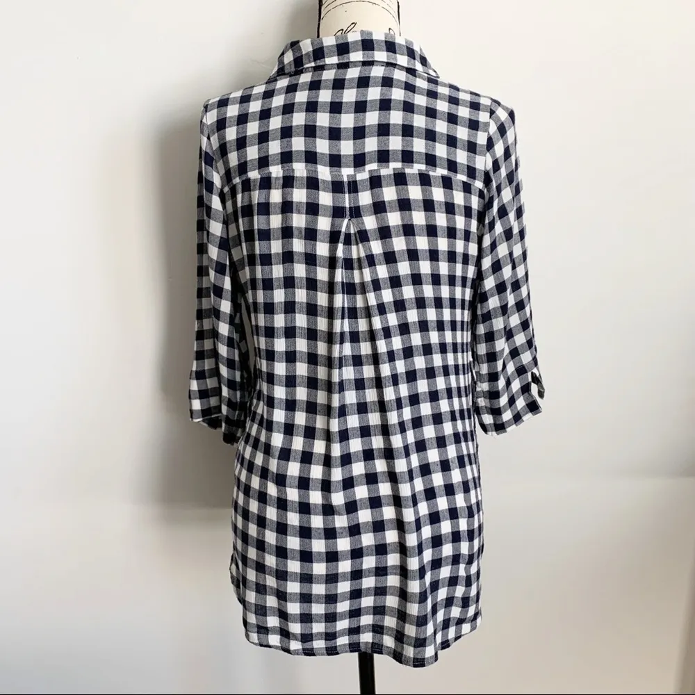 Soft Surroundings Al Fresco Navy White Gingham Tunic Size S - Image 9