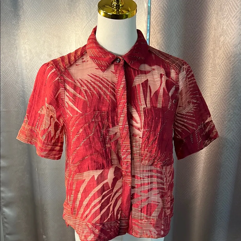 MAEVE ANTHROPOLOGIE Sun Palm Midi Top size2.                          order(57) - Image 6