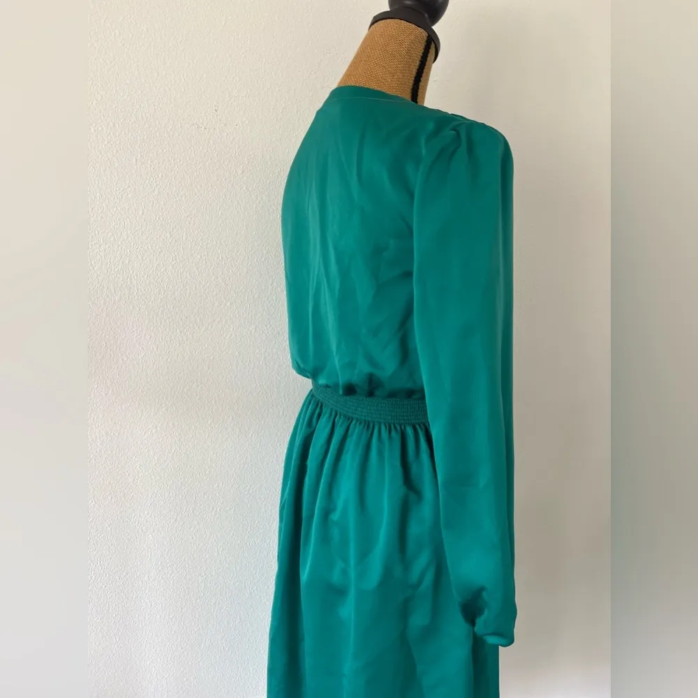 Vintage Abbreviations Petite Miss by Parade NY Green Long Sleeve Dress Size undefined - Image 7